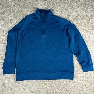 EUC Men's Under Armour Golf Storm Deep Sea Loose Sweater Fleece ¼ Zip Size 2XL